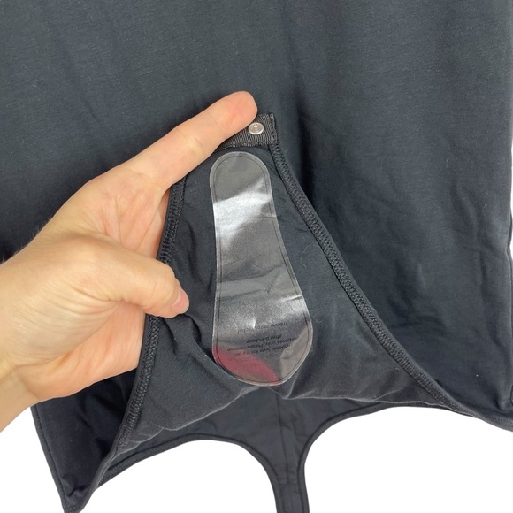 New Everlane The Short-Sleeve Crew Neck Bodysuit Black Thong Size Small - Picture 9 of 14